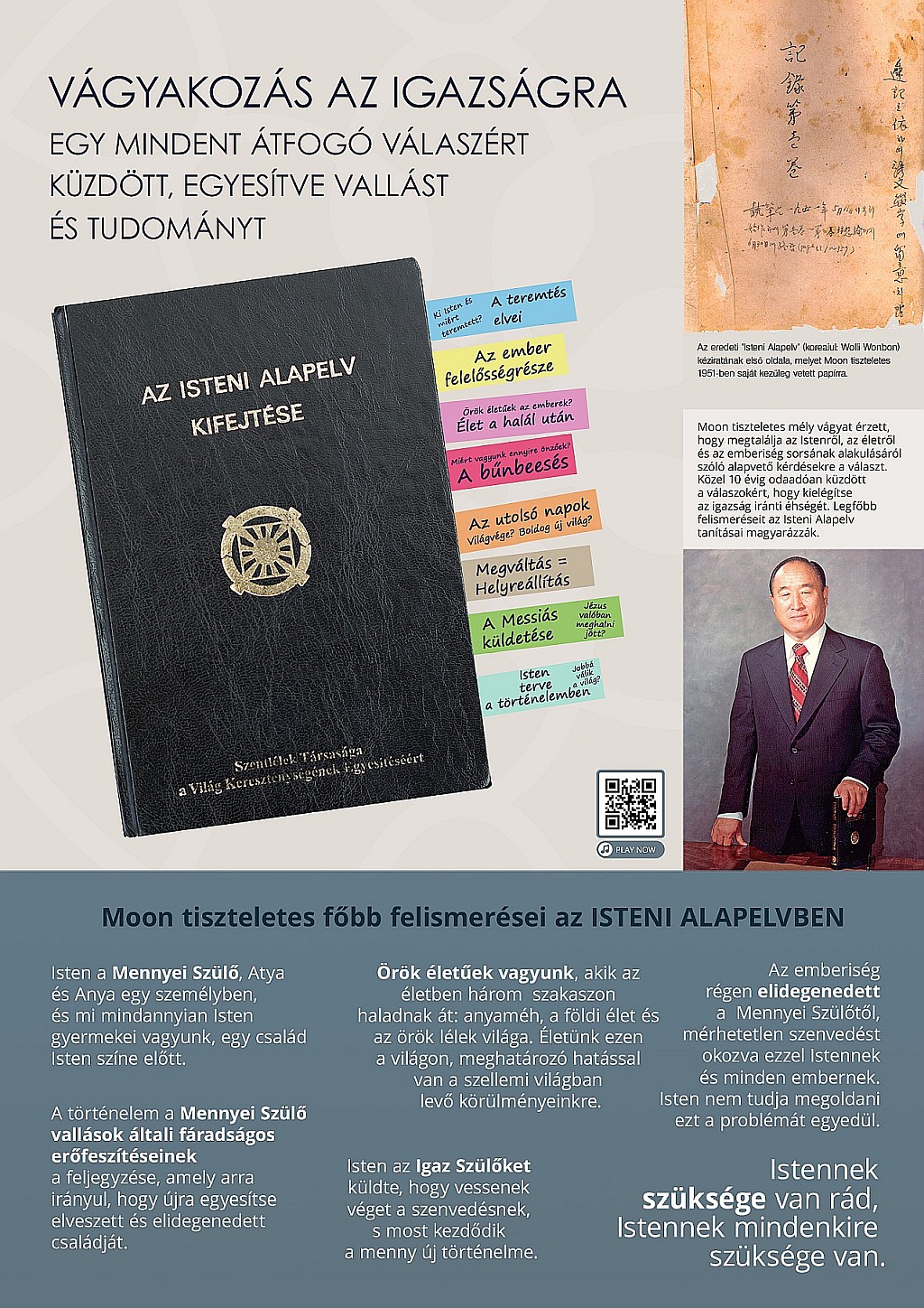 02 Moon tiszteletes alapvető felismeréseit az Alapelv tanításában fejezte ki